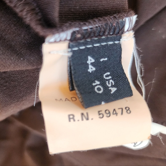 RARE, VINTAGE GIANFRANCO FERRE Chocolate Brown Asymmetrical Wrap Crop Top - Picture 10 of 11